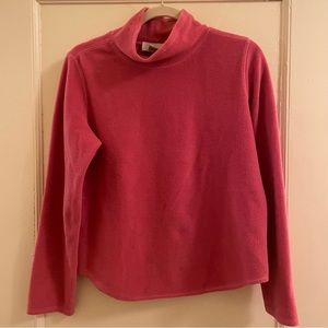 Ann Taylor LOFT Stretch Pink Fleece Turtleneck Long sleeve Short - size M